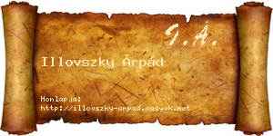 Illovszky Árpád névjegykártya