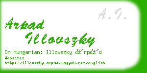 arpad illovszky business card